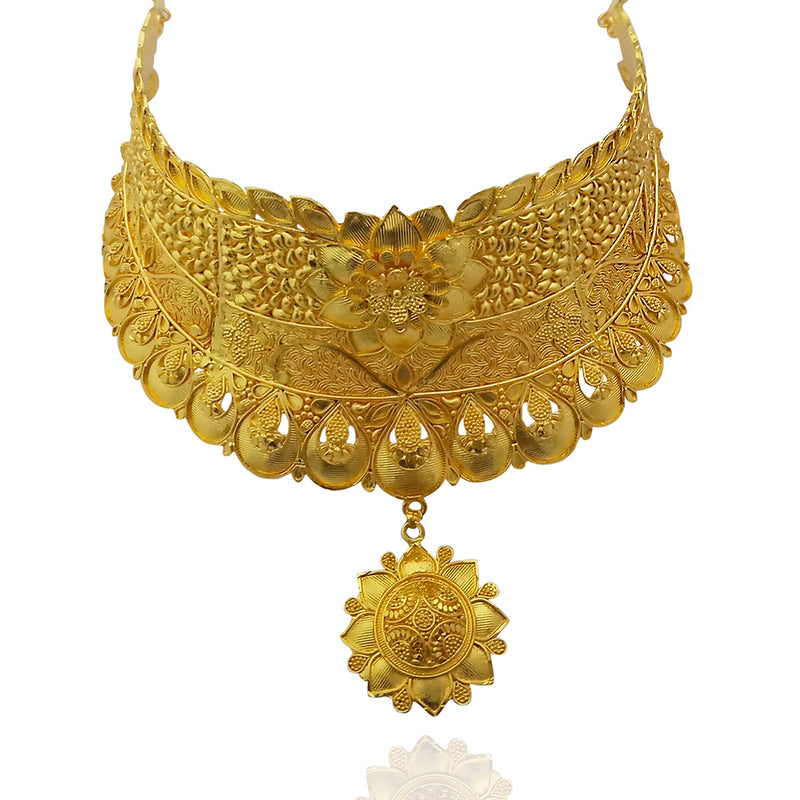 Gold-Plated Transparent & White Stone Studded Necklace & Earrings Set –  DIVAWALK | Online Shopping for Designer Jewellery, Clothing, Handbags in  India